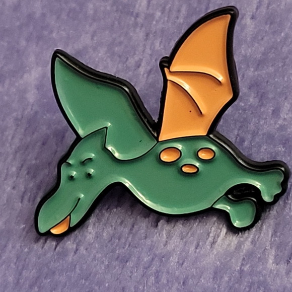 Pterodactyl Blue Flying Dino Enamel Pin - Picture 10 of 10